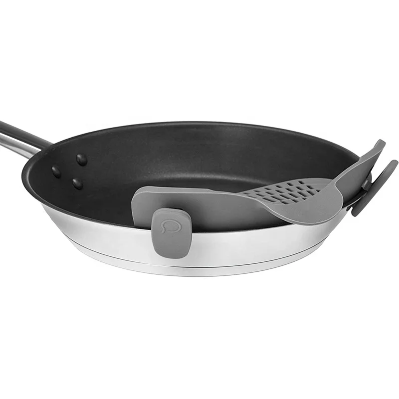 New design fits all pots and bowls kitchen snap n strain strainer silicone clip on food strainer