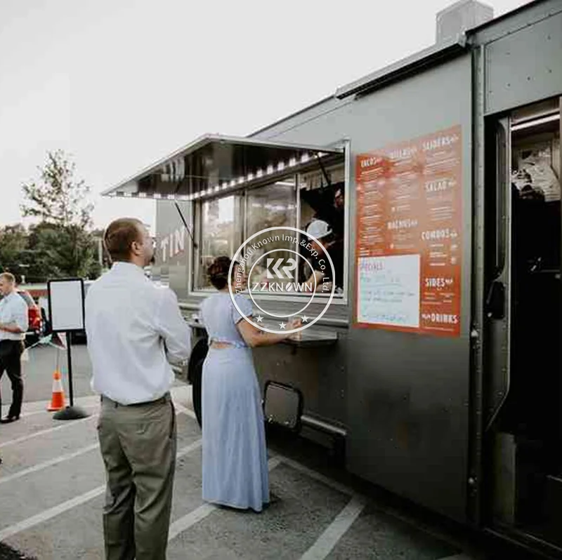 Promotion Price OEM ODM Electric Food Truck Big Capacity Mobile Kitchen Burger BBQ Food Caravan For Sale