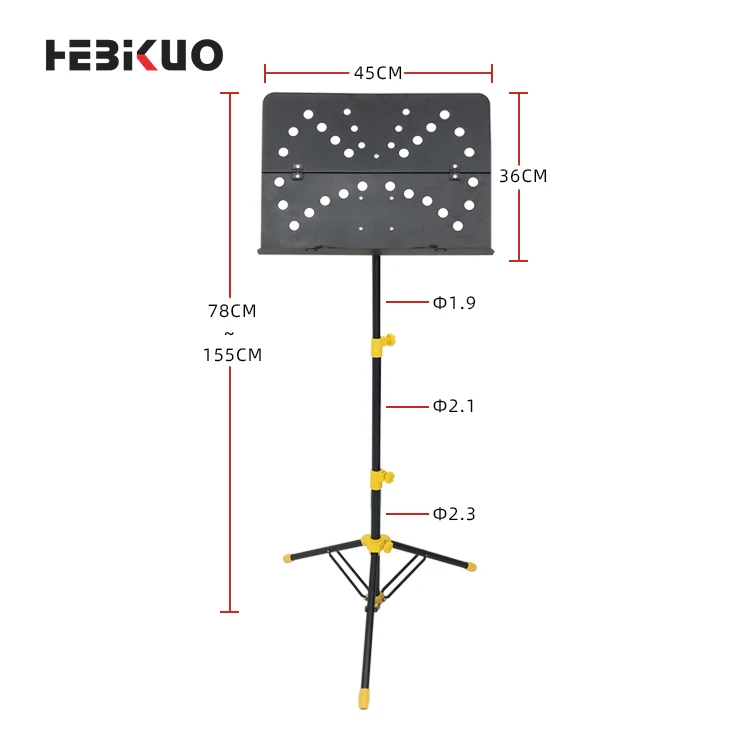 HEBIKUO PA-520 Foldable Panel music stand  tripod command middle music note stand adjustable iron