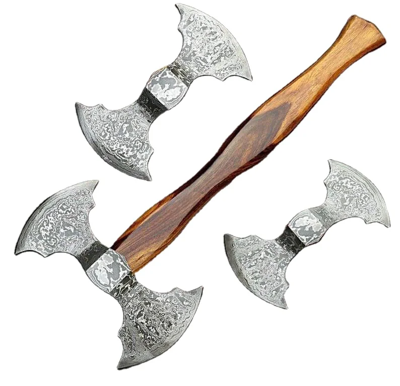 
2021 New Model Hot Selling Custom Handmade Double blade handmade DAMASCUS steel Axe 