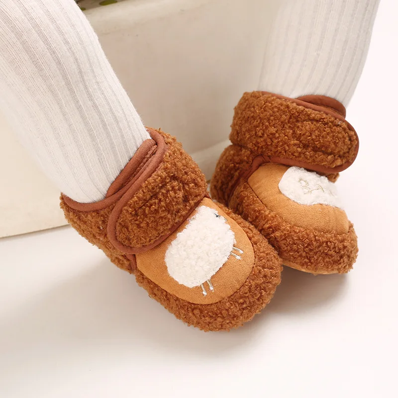0-1Year newborn baby winter loafers toddler casual cotton shoes Thermal Anti-slip plush warm boots