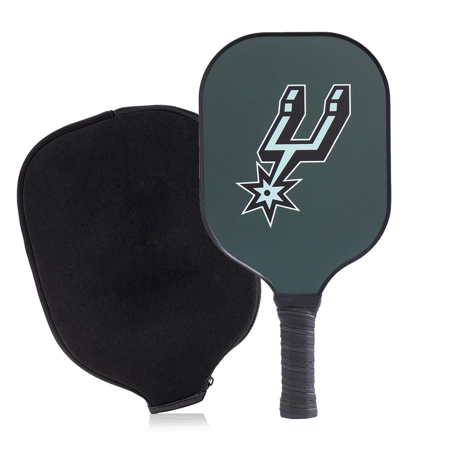 Spurs Badge Pickleball Paddle Racket Set Of 2 Thermoformed Pickle Ball Custom Logo Raw Carbon Glass Fiber Pickleball Paddle
