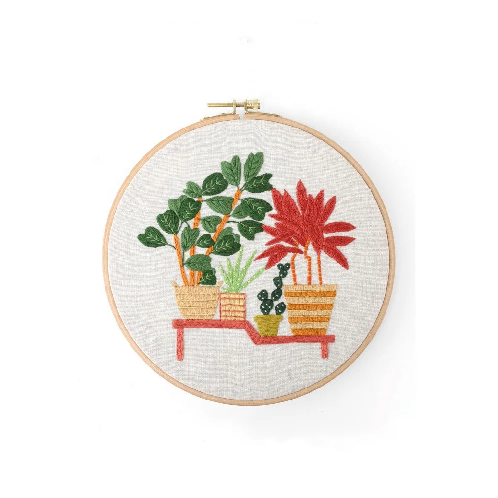 Green Plant Embroidery DIY Kit