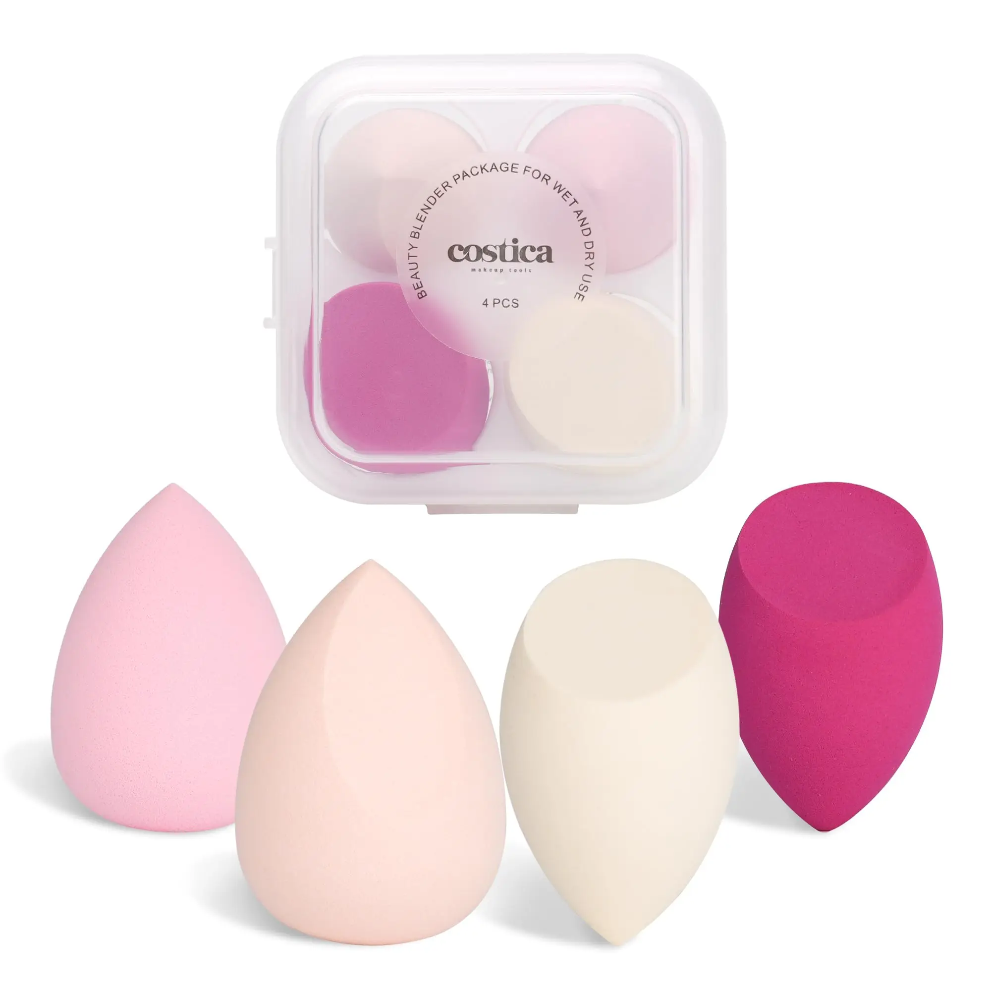 4 Pieces Multi Colored Makeup Sponge Set Blender Beauty Puff Makeup Blender Flawless for Liquid Makeup Sponge Set