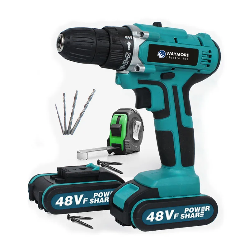 48V 55N.M high quality Impact battery Drill electric screwdriver Tools Cordless Power Hammer Drill
