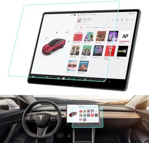 Tempered Glass Protector Screen Protector Anti-Glare Central Touchscreen Rear Passengers Screen 2024 Tesla Accessories for Tesla
