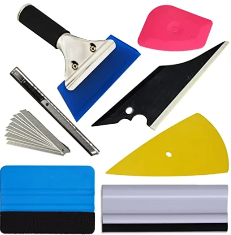 JuaraTech Car Vinyl Wrap Tools kit 8 in 1 set squeeze Car Window film tint Tools