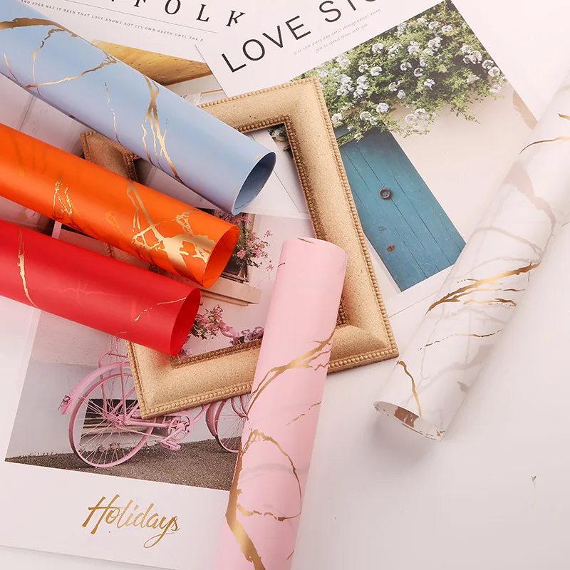 Marble Style Wrapping Paper Hot Sale Korean Flower Wrapping Paper Bouquet Wrapping Paper