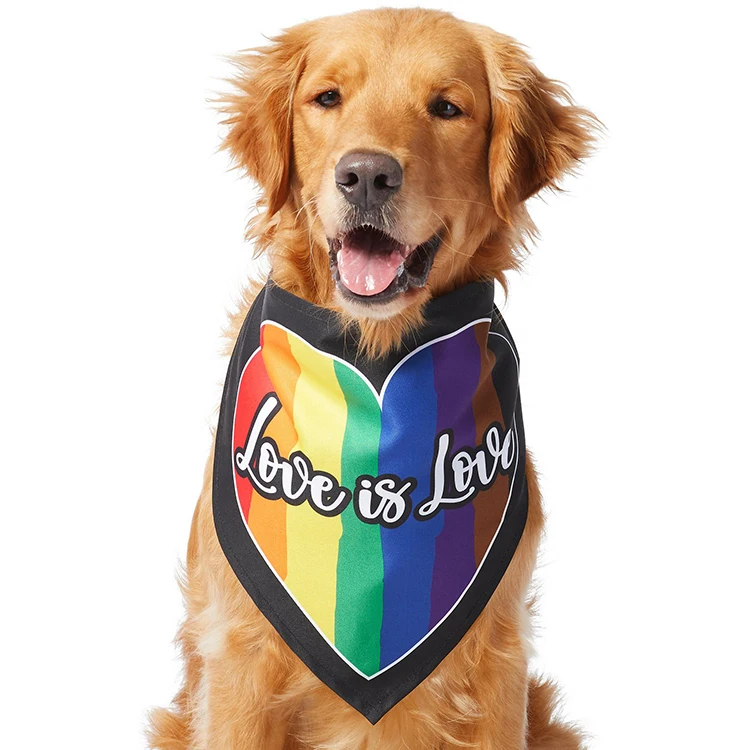Pet scarf bandana triangle good price colorful rainbow heat pattern pet bandanas for dogs