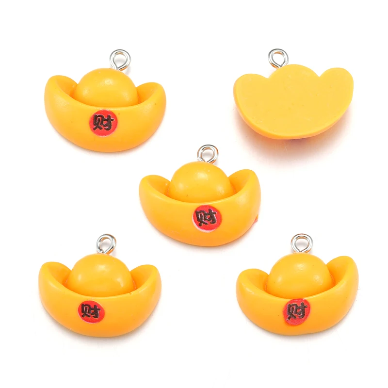 Chinese New Year charm lantern Decoration Yuanbao God of wealth Lucky Bag DIY Key ring bag handmade jewelry pendant W381