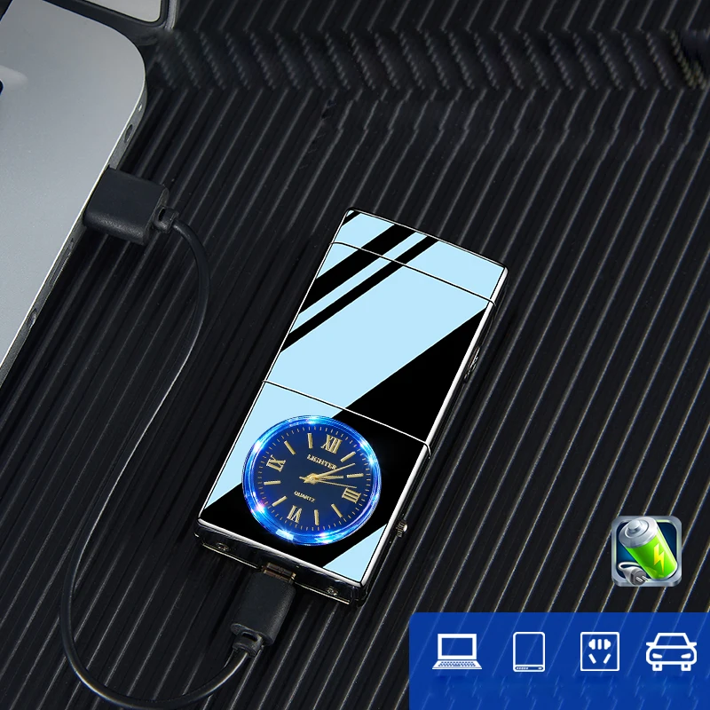 FR-217 USB Rechargeable windproof arc smoking cigarette lighter electric charcoal lighter dual arc plasma lighter