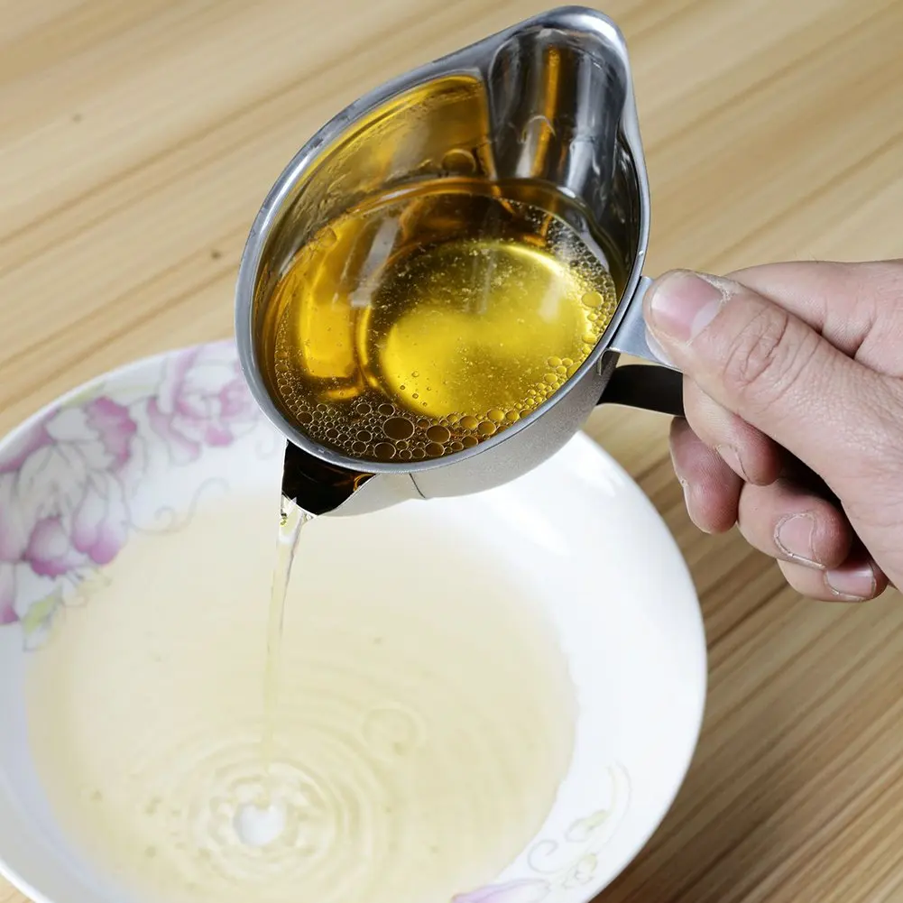 Oil Fat Separator Bowl Gravy Strainer Stainless Steel Oil Filter Soup Bowl with Handle Grease Oiler Filter Kitchen Tool Good