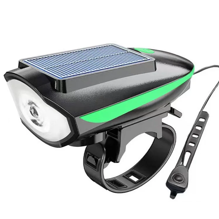 300 Lumen Solar Bicycle Light Mountain Cycling Outdoor Night Riding Horn Lamp Waterproof USB Charging Bike Light