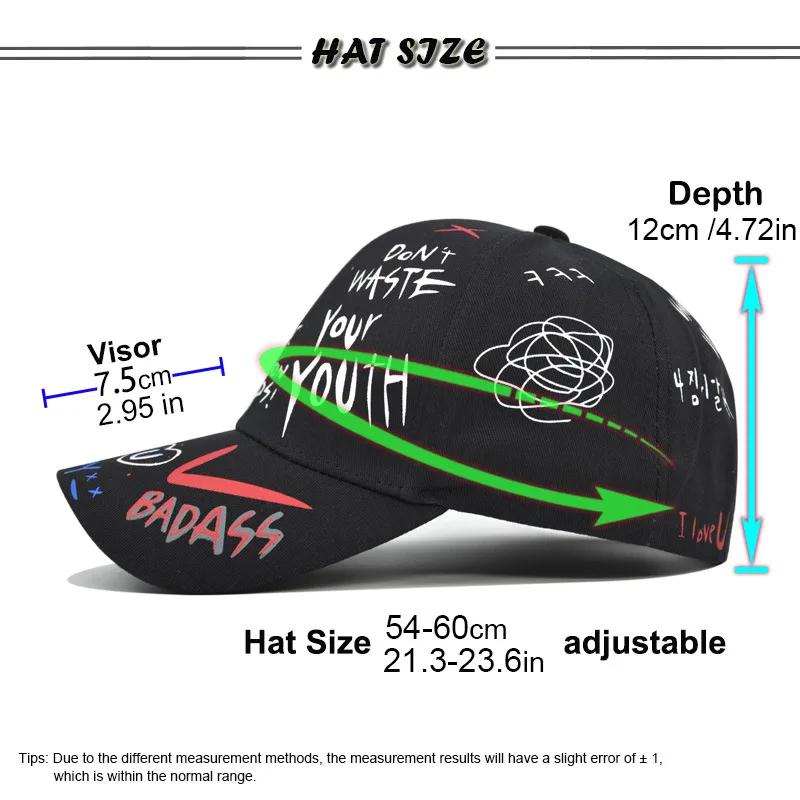 Wholesale High Quality Boys Girls Summer Graffiti Cap With Print Women Sports Baseball Cap Gorras