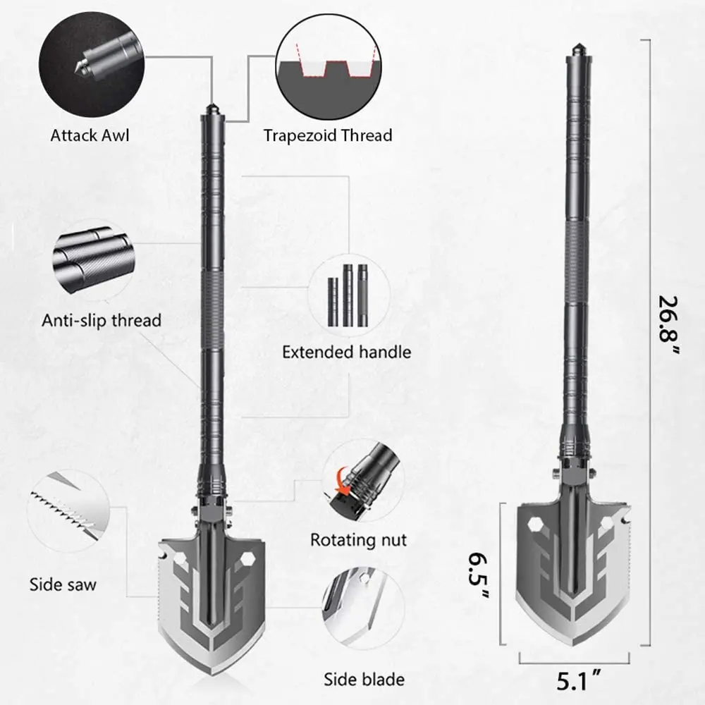 
Ultimate Survival Tool Folding Shovel Military Tactical Shovel Portable Camping Shovel for Outdoor Survival Hiking Hunting 