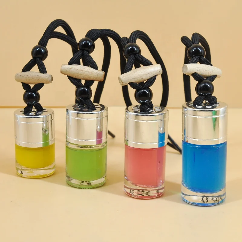 Mini cute 5ml 8ml 10ml 12ml 15ml round car perfume diffuser glass bottle with aluminum oxide wooden cap