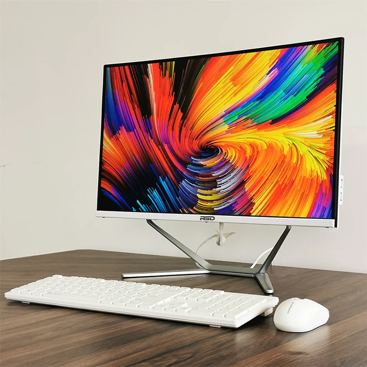 Curve 23.8 inch Fanless Desktop Comput 24 inch Amd All In One Pc Win 10 16Gb Ddr4 Ram For Office School With Wifi Machine
