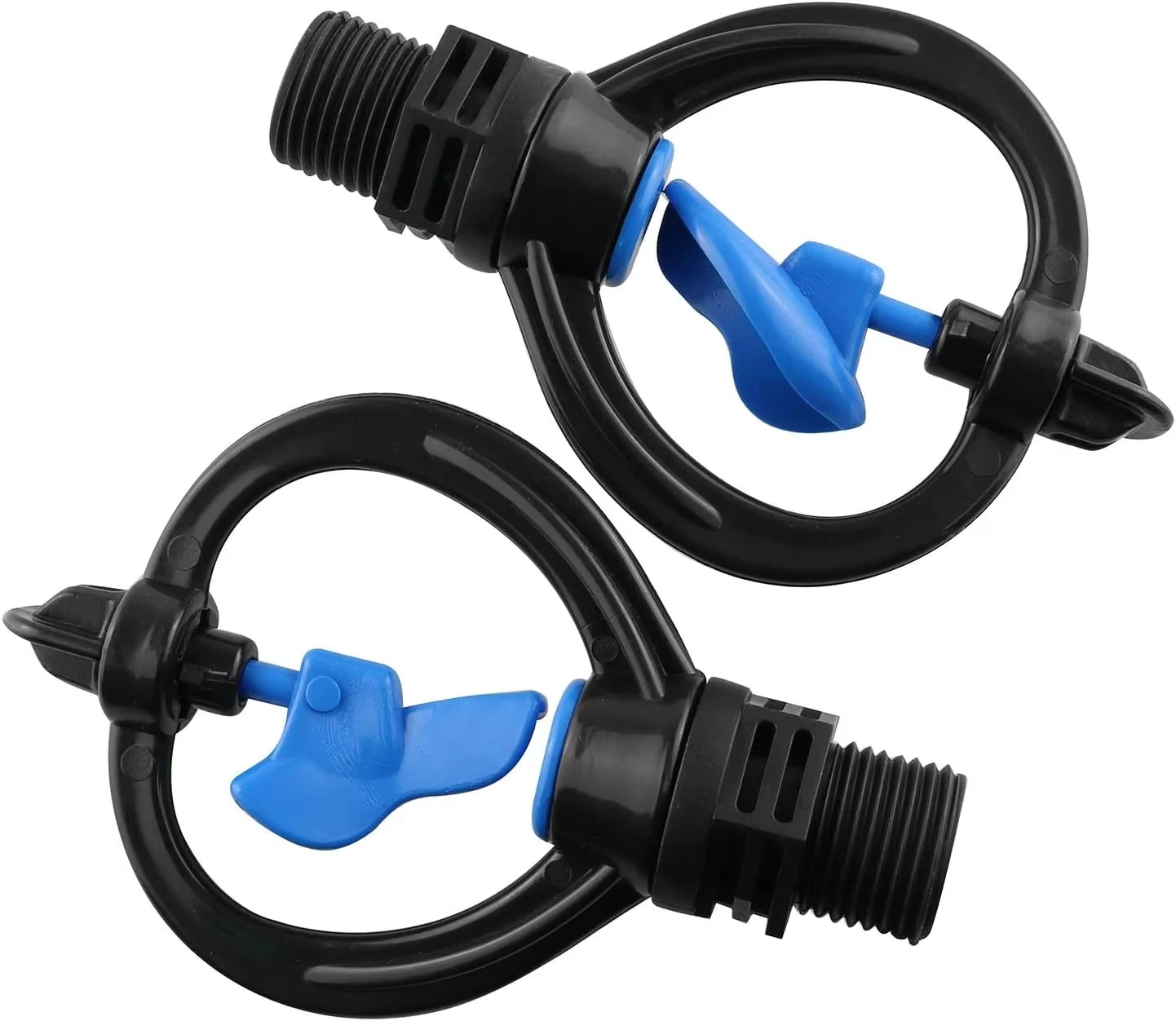 Plastic impeller butterfly shaped 360 degree automatic rotation irrigation nozzle, garden water mist nozzle, water nozzle