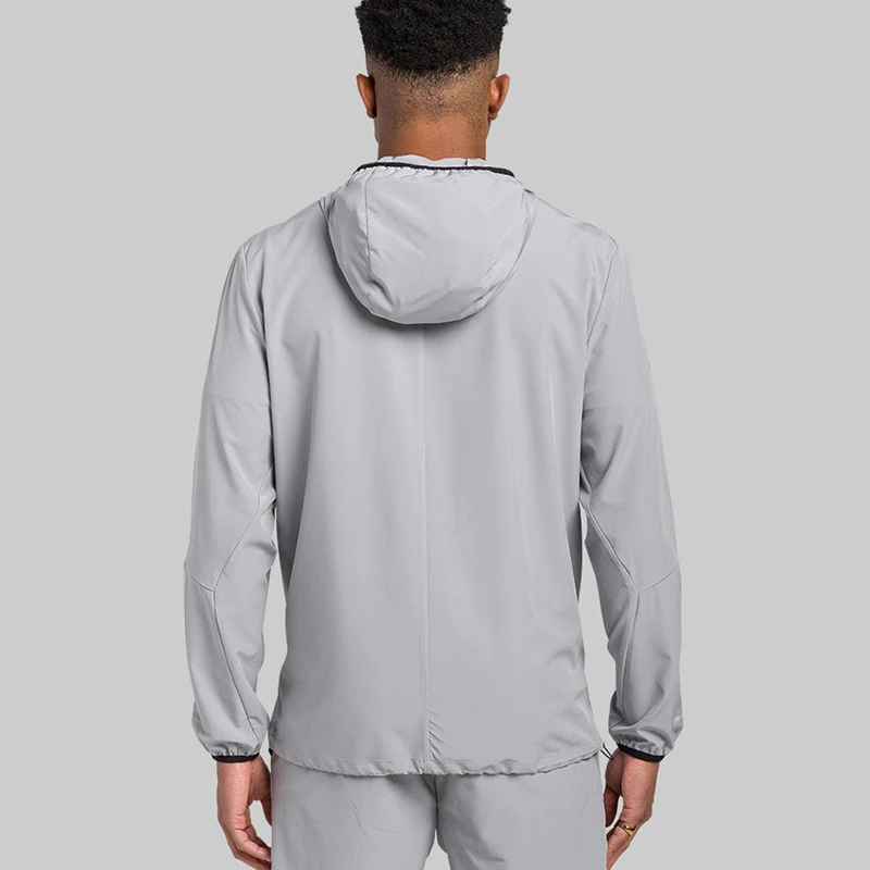 Running Outdoor Mountain Hiking Biking Lightweight Hooded Windbreaker Jacket Casual Custom Full Zipper Thin Waterproof for Men