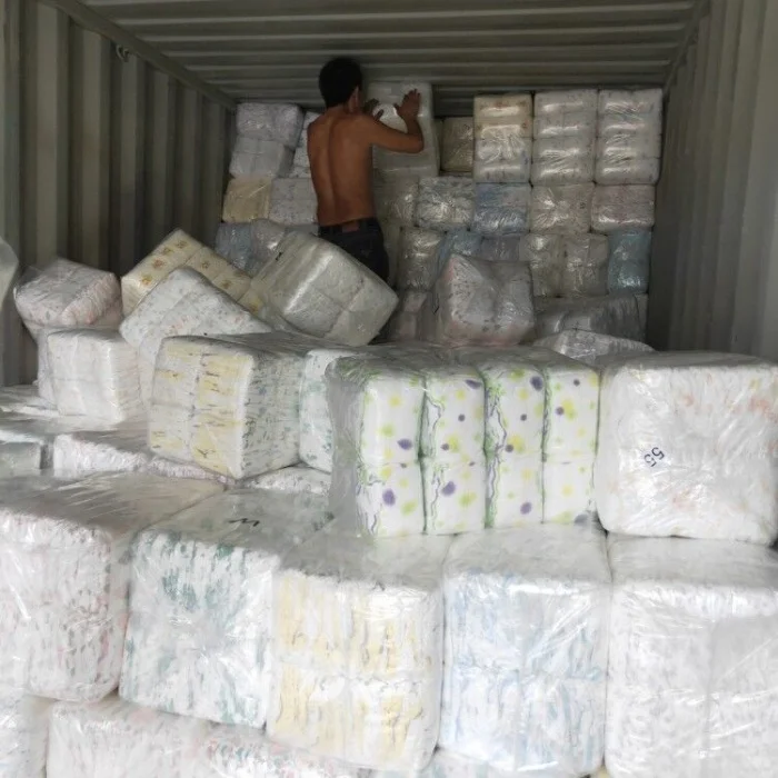 Bulk diaper for baby care factory stocks with low price disposable soft cotton baby diaper at wholesale price in bale