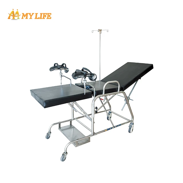 
Widely Used Stainless Steel Hospital Beds Delivery Gynecological Female Examination Table 