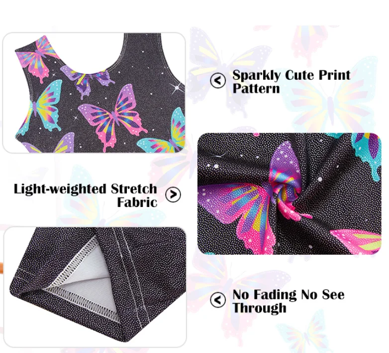 Wholesale Toddler Competition Biketard Rhythmic Gymnastics Clothing with Shorts Gymnastic Leotards Girls
