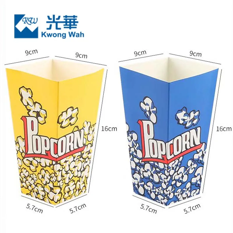 Wholesale Custom Personalized Paper Popcorn Boxes Snack Packaging Pop Corn Boxes Food Container Art Box Disposable Offset Accept
