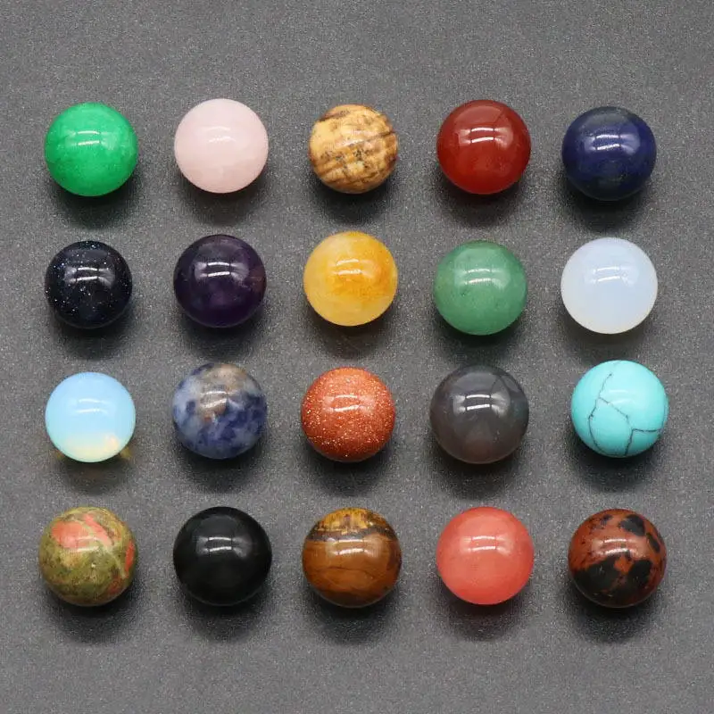 DIY 12mm Natural Crystal Spheres High Quality Natural Mix Mini Spheres Healing Crystal Sphere Crystal Bead for Jewelry Making