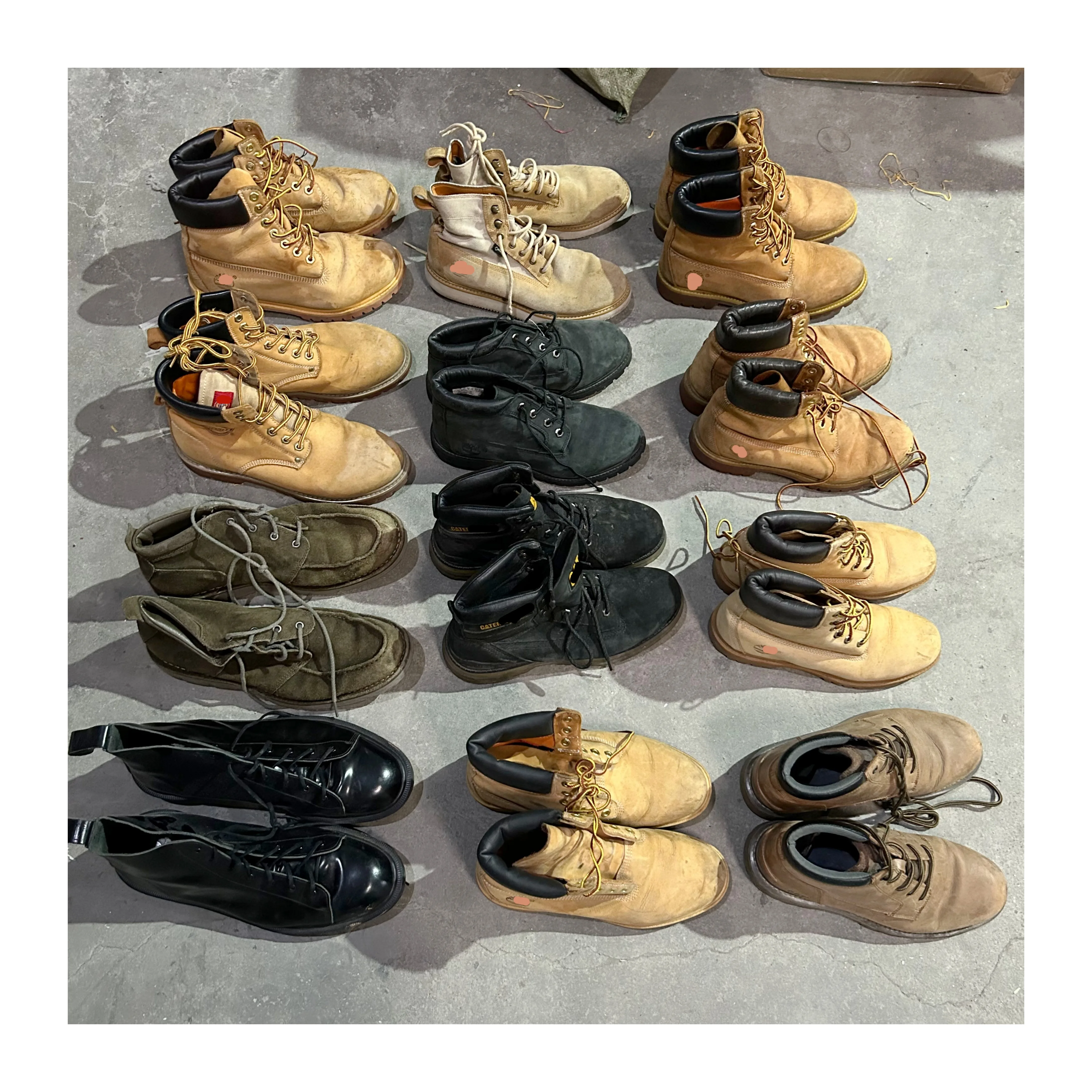 Direct supplier wholesale used brand boots secondhand climbing shoes hiking Martin boot outdoor shoe