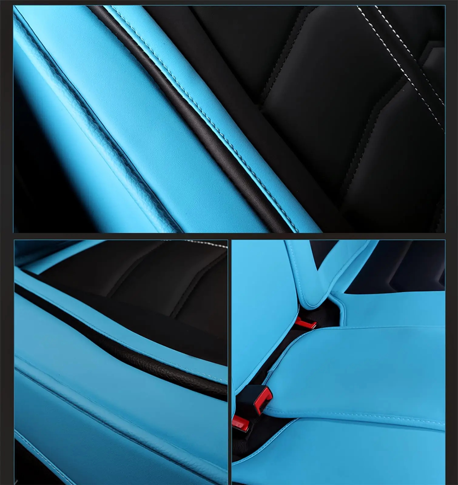 Sports Style  PU Leather Car Seat Covers Full Set Protector for Chevy Colorado 2015-2024 Crew Cab Z71 LT ZR2