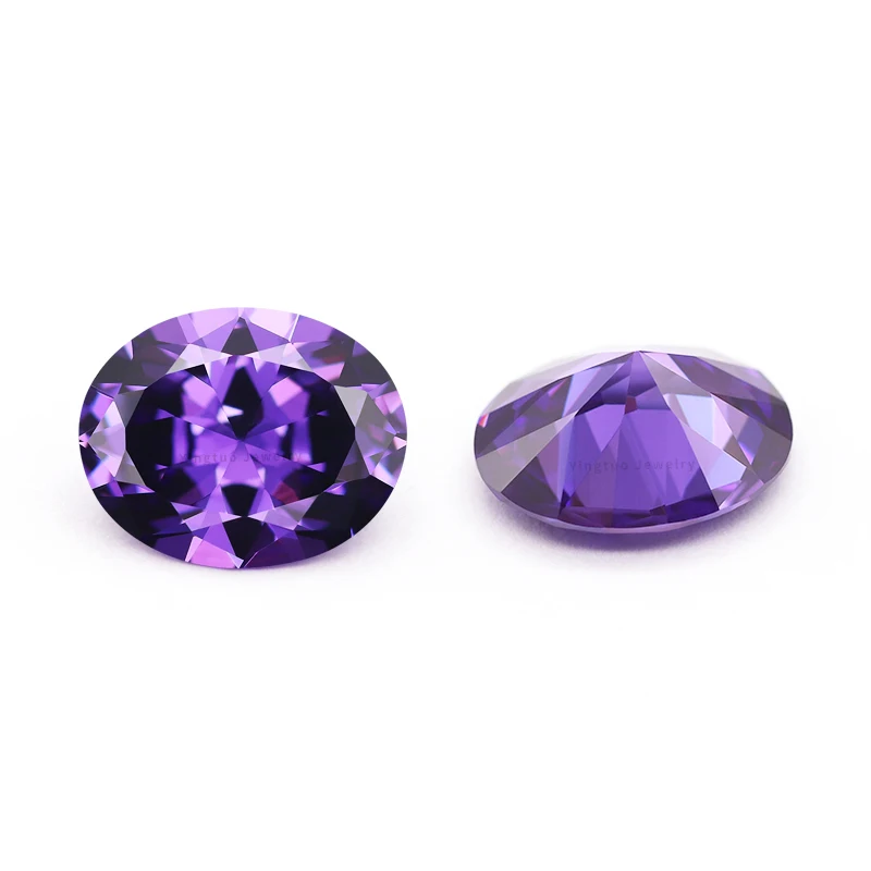 Wholesale 5AAAAA Manufacturer Synthetic Loose Gemstone Oval Cut D-Violet CZ Cubic Zirconia Stone