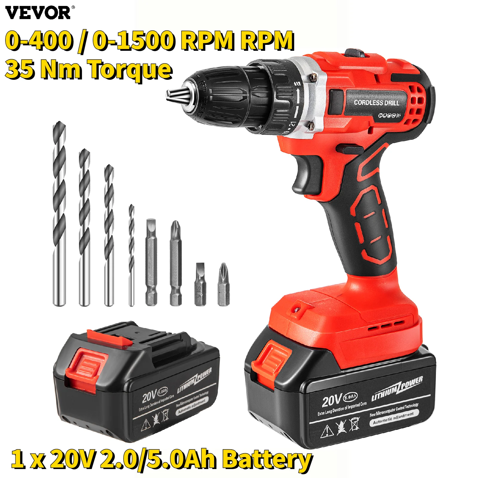 Электрические инструменты, Беспроводная электрическая дрель 20 в, бесщеточный Ударный Молоток, перезаряжаемая батарея 2 Ач 5 Ач, 21 + 1, микро мощность