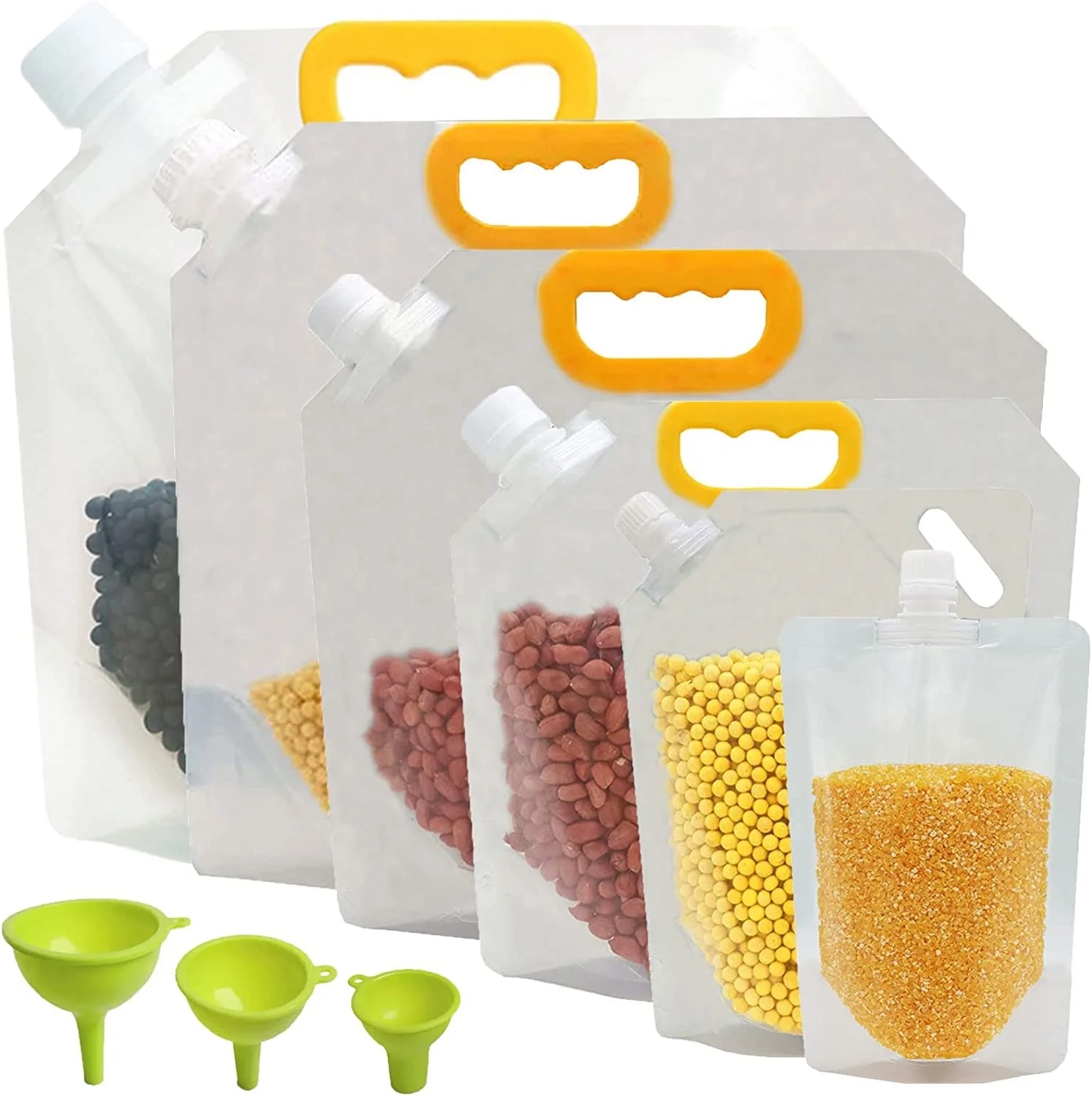 Customized Printing Suction Nozzle Self Standing Bag Reusable Food Grade Rice Bags