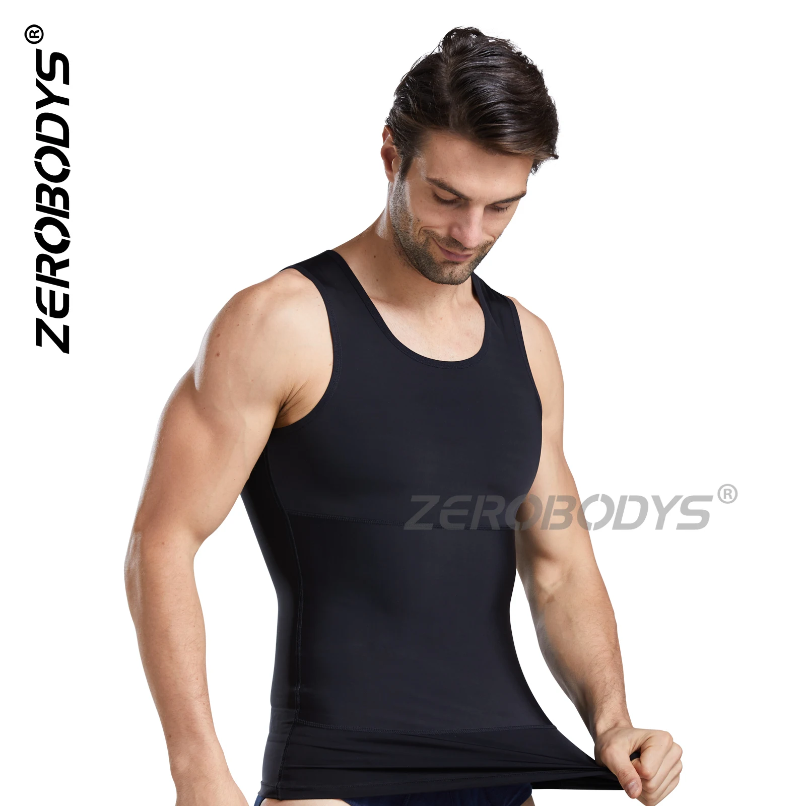 ZEROBODYS 012 Custom Made 260g Free Cut Tummy Control Underwear Men Slimming Compression Shirts Shapewear