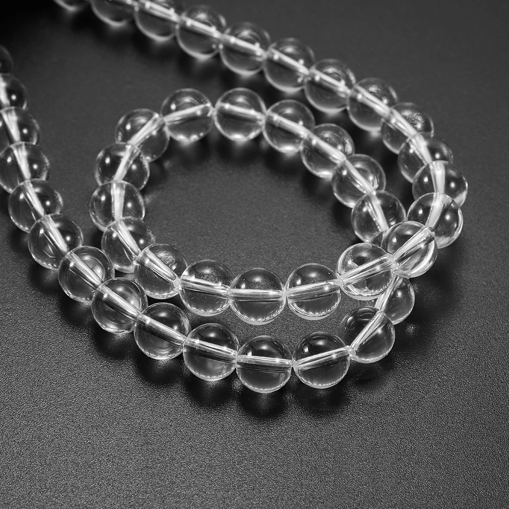 
4 6 8 10 12 mm Limpidity Transparency Glass Bead Round Loose Spacer Beads For Jewelry Making Findings DIY Bracelet Wholesale 