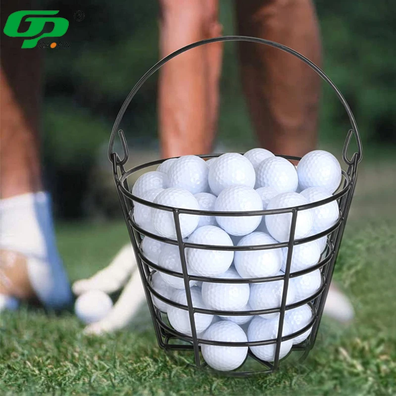 Wholesale Factory Golf Driving Range Products Metal Handle Iron Wire Black Golf Balls Basket for Outdoor Golf Sports