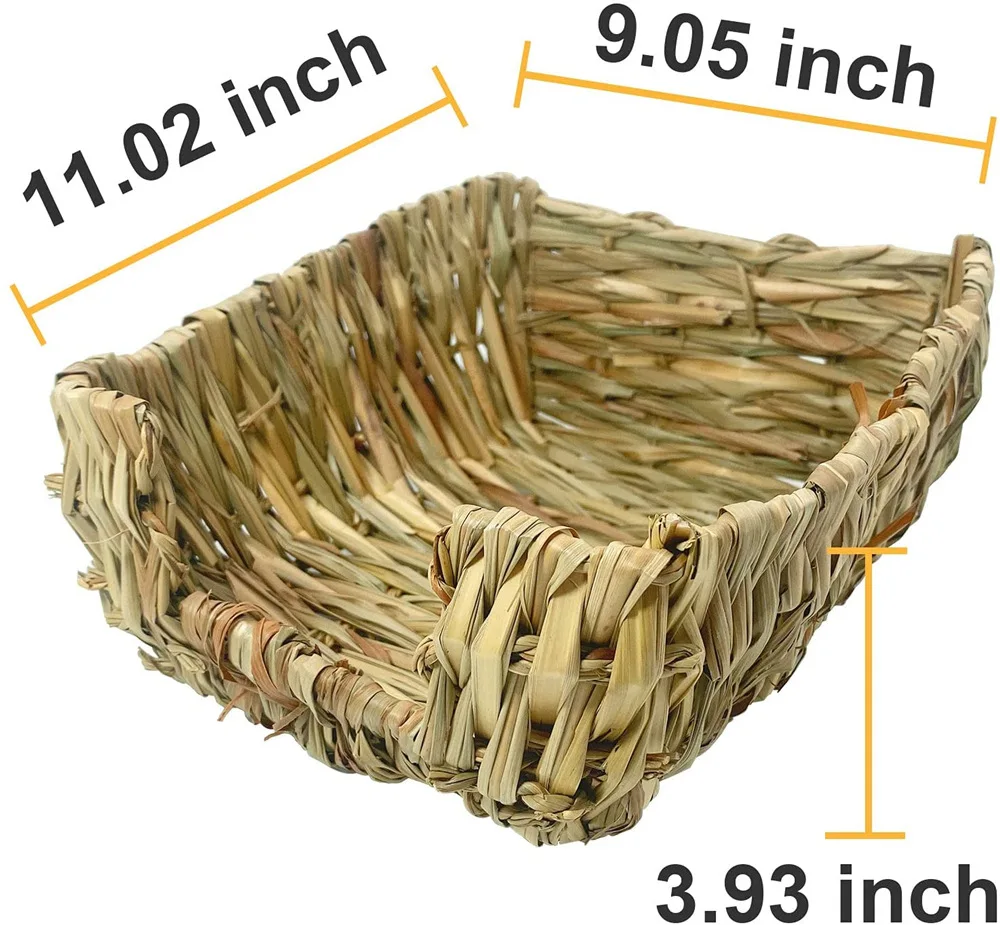 Dropshipping Handcraft Woven Grass Hamster Nest Rabbit House Cage Natural Grass Bed Nest