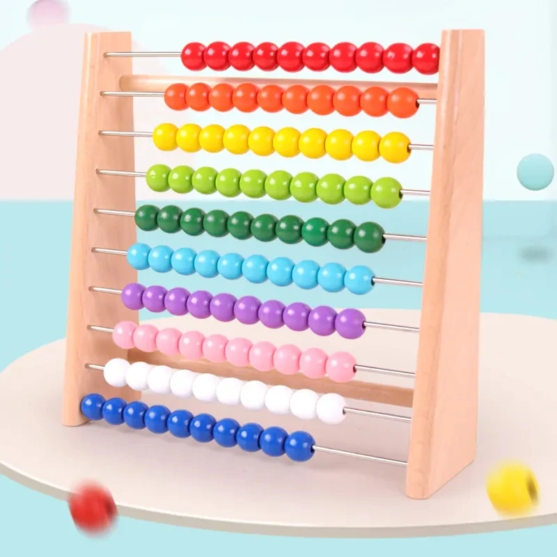 Beech Wooden Rainbow Abacus Frame Education Toys For Children