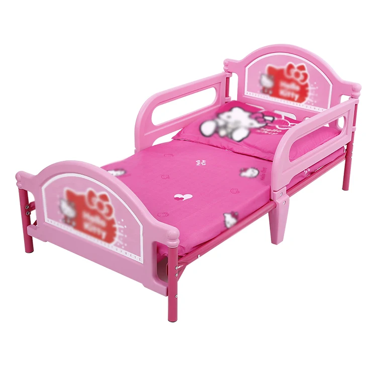 Crib baby plastic and steel tube combination gothic style is light and easy to install folding plastic kids bed