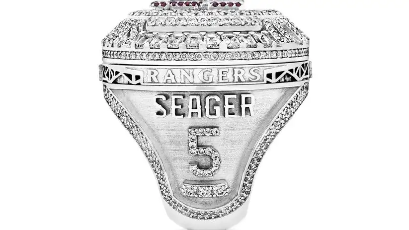 2023 Texas Rangers #5 SEAGER Baseball Champions Ring Eva Foam Fan Chain