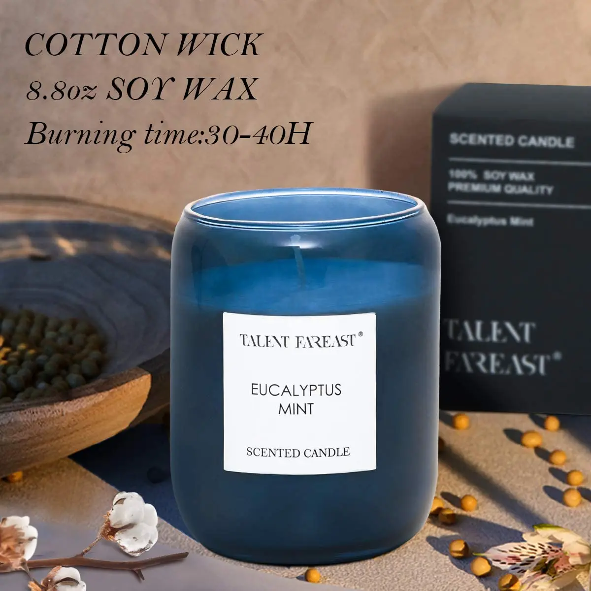 Hote sale Wholesale Candle Jars 8oz 12oz Colored Glass Candle jars with lids