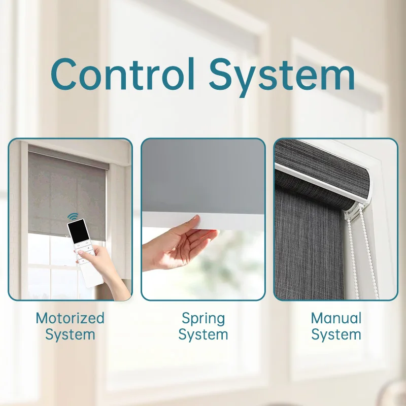 Blackout Roller Blinds Home Chain Link Coil Curtain Blinds Roller Window Shades for Office