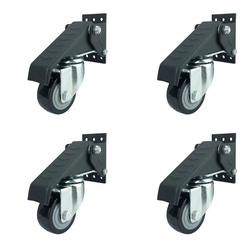 Workbench Caster Retractable Casters Side Mount Wheel Adjustable Table Step-Down Furniture Wheels for Workbenches Machine Tables