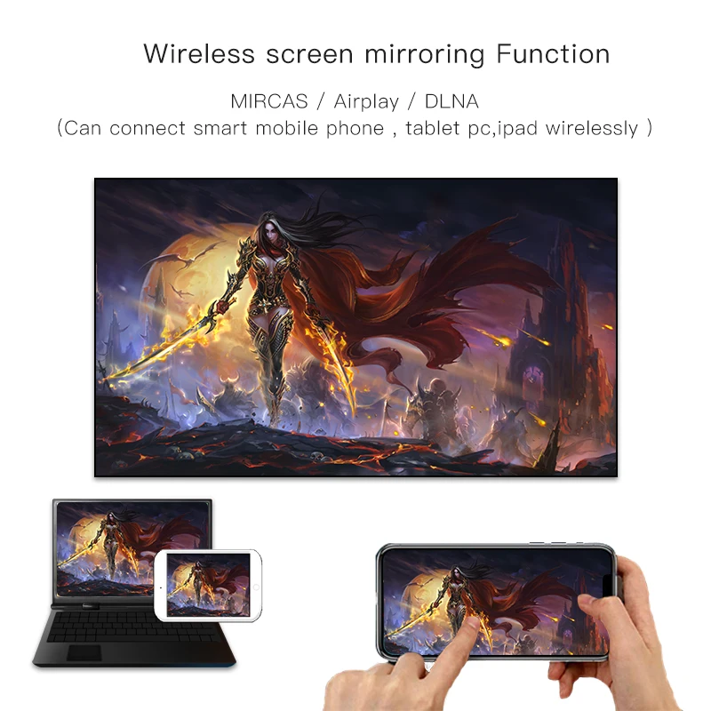 1280x800 HD DLP проектор светодиодный видеоигры мини 3D Smart поддержка 1080 P Android Wi-Fi