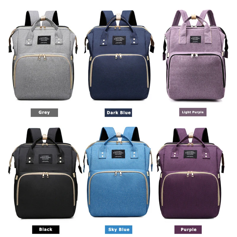 Multifunctional Portable Large Mom Diaper Bag Folding Baby Travel Large Backpack Baby Bed Diaper Changing Table Pads For Outdoor