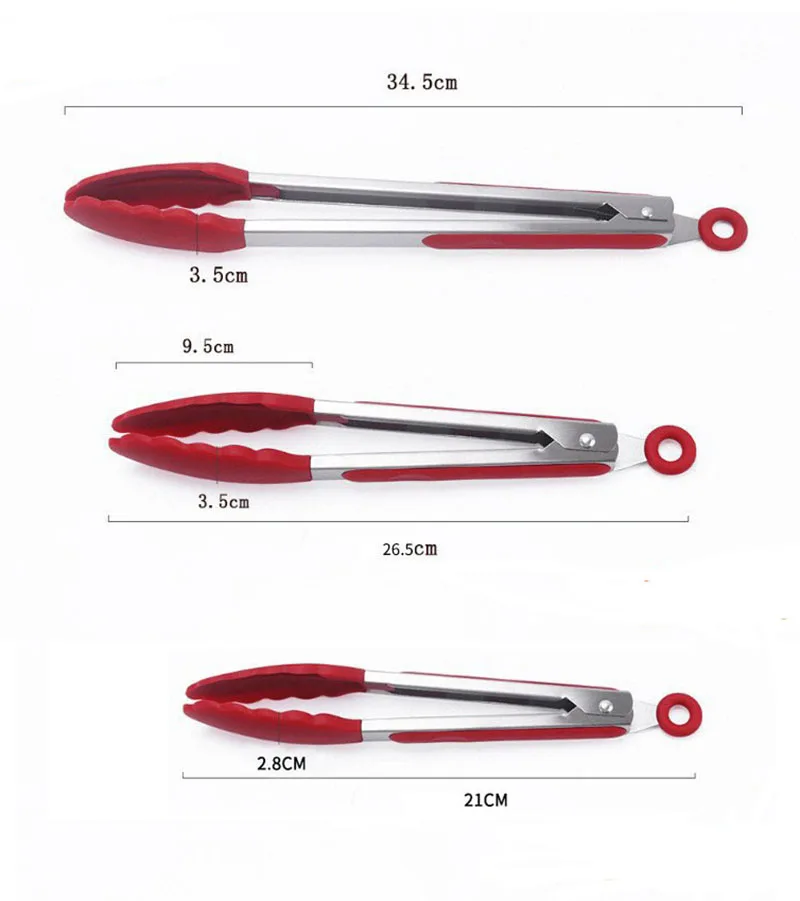 Wholesale 100% Food Grade BPA Free Barbecue Kitchen Tongs Set Color Box