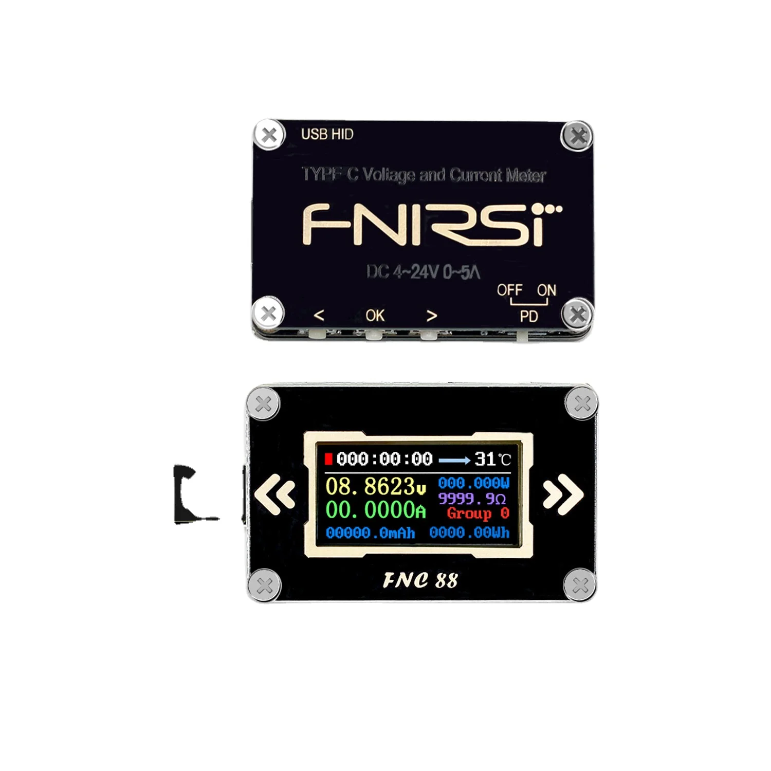 FNC88 Type-C PD триггер USB-C Вольтметр Амперметр постоянного тока Напряжение 2 way измеритель величины мультиметр солнечное зарядное устройство USB