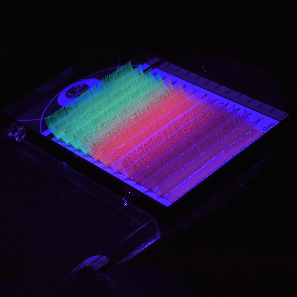 LashPlus Individual Eyelashes neon lash trays d curl mink eyelash extensions silk color lashes glow