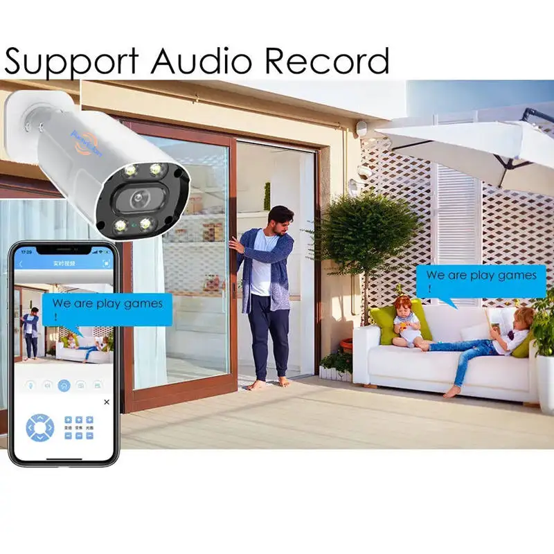 Jianvision 5MP 8-Channel IP Bullet Camera System for Home and Office Surveillance