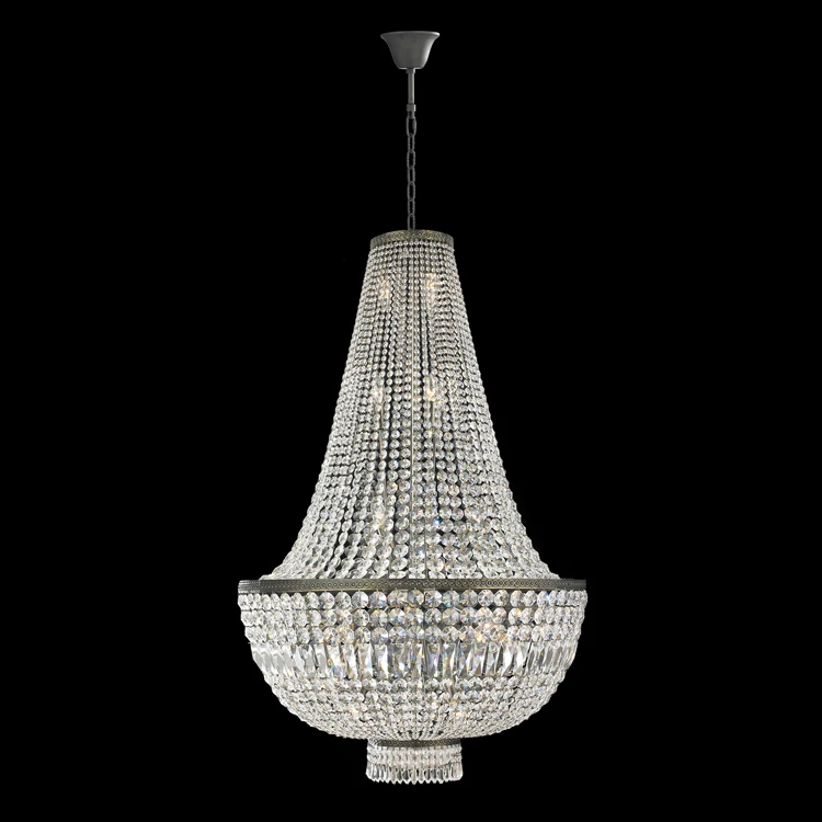 China Wholesale Hotel Lobby Show Room French Style Luxury Large Suspension Lights Custom Project Crystal Chandelier